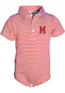 Maryland Terrapins Baby Red Carson Short Sleeve One Piece Polo