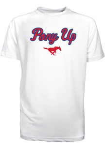 SMU Mustangs Youth White Kevin Short Sleeve T-Shirt