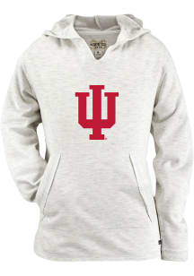 Indiana Hoosiers Girls White Hadley Long Sleeve Hooded Sweatshirt