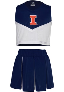 Illinois Fighting Illini Girls Navy Blue Primary Logo Set Cheer