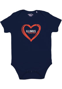 Illinois Fighting Illini Baby Navy Blue Otis Short Sleeve One Piece