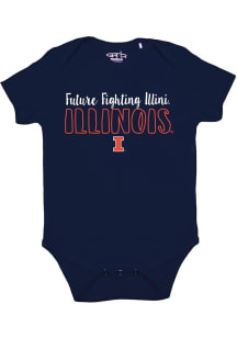 Illinois Fighting Illini Baby Navy Blue Otis Short Sleeve One Piece