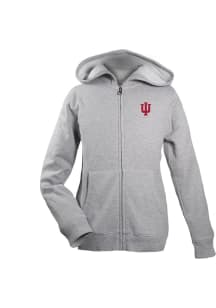 Indiana Hoosiers Youth Grey Henry Long Sleeve Full Zip Jacket