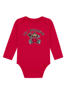 Ohio State Buckeyes Baby Red Ollie Long Sleeve One Piece