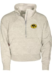 Iowa Hawkeyes Girls White Dawn LS Tops Qtr Zip