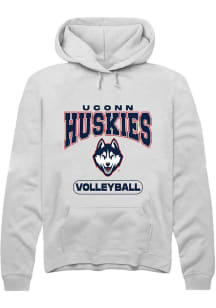Summit Sportswear UConn Huskies Mens White Volleyball Long Sleeve Hoodie