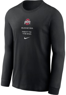 Nike Ohio State Buckeyes Black DriFit Sideline Practice Long Sleeve T Shirt
