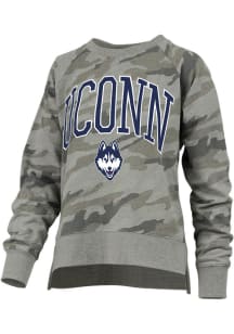 Pressbox UConn Huskies Womens Green Nelson Oakland Crew Sweatshirt