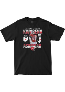 Kwabena Asamoah Rutgers Scarlet Knights Black Big Ten Media Days Custom Short Sleeve Player T Shir..