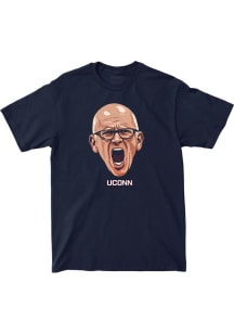 Dan Hurley UConn Huskies Navy Blue Men's Basketball Big Head Short Sleeve Fashion Player T Shirt