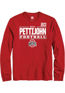 Riley Pettijohn  Ohio State Buckeyes Red Rally Football NIL Stacked Box Long Sleeve T Shirt