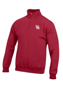 Gear for Sports Houston Cougars Mens Red LC Emb Big Cotton Long Sleeve Qtr Zip Pullover