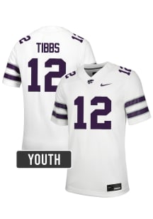 Jaron Tibbs K-State Wildcats Youth White Nike NIL Name And Number Football Jersey