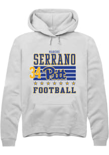 Marcus Serrano Pitt Panthers Mens White Football NIL Striped Player Hood