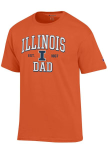 Champion Illinois Fighting Illini Orange Est Date Dad Jersey Short Sleeve T Shirt