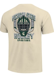 Michigan State Spartans White Goalie Mask and Cross Sticks Short Sleeve T Shirt