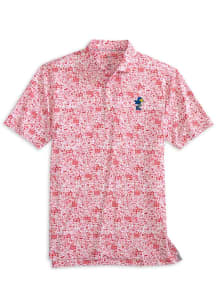 Johnnie O Kansas Jayhawks Youth Red Tailgater 2.0 All Over Print Short Sleeve Polo Shirt