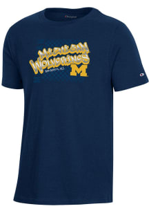 Champion Michigan Wolverines Youth Navy Blue Stadium Graffiti Short Sleeve T-Shirt