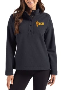 Cutter and Buck Arizona State Sun Devils Womens Black Hunts Point Qtr Zip
