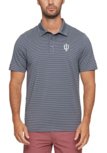 Indiana Hoosiers Mens Charcoal Primary Logo Short Sleeve Polo