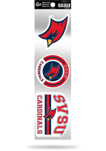 Saginaw Valley State Cardinals 3pk Retro Auto Decal - Red