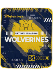 Michigan Wolverines Game tech 60 x 72 Fleece Blanket - Navy Blue