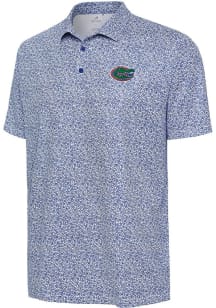 Antigua Florida Gators Mens Blue Field Ditsy Short Sleeve Polo
