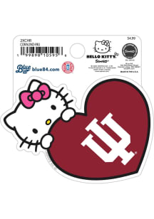 Indiana Hoosiers Hello Kitty Heart Stickers - Red
