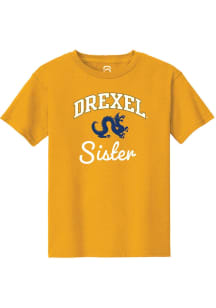Summit Sportswear Drexel Dragons Girls Gold Sister Short Sleeve Tee