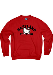Blue 84 Maryland Terrapins Womens Red Quick Look Crew Sweatshirt