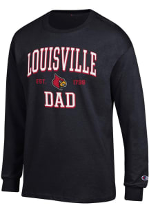 Champion Louisville Cardinals Black Est Date Dad Jersey Long Sleeve T Shirt