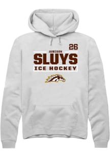 Jamison Sluys Western Michigan Broncos Mens White NIL Stacked Box Player Hood