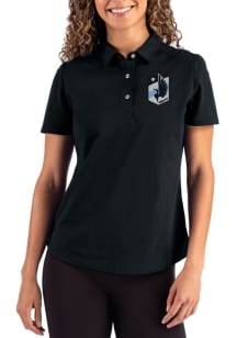 Cutter and Buck Minnesota United FC Womens Black Advantage Short Sleeve Polo Shirt