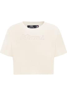 Pro Standard Miami Marlins Womens White Neutral Short Sleeve T-Shirt
