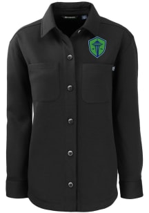 Cutter and Buck Seattle Sounders FC Womens Black Roam Shirt Light Weight Jacket