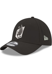New Era Minnesota United FC Mens Black Black and White Logo 39THIRTY Flex Hat
