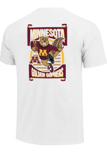 Minnesota Golden Gophers White Gopher Playing Football Short Sleeve T Shirt
