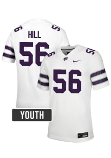 Elijah Hill K-State Wildcats Youth White Nike NIL Name And Number Football Jersey