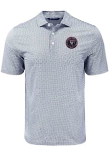 Cutter and Buck Inter Miami CF Mens Black Pike Diamond Dot Short Sleeve Polo