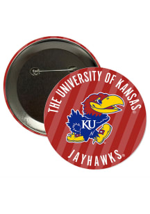 Kansas Jayhawks 3" Stripes Button - Blue