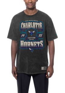New Era Charlotte Hornets Black Throwback Mineral Wash Short Sleeve Fashion T Shirt