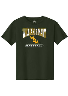 Summit Sportswear William & Mary Tribe Youth Green Baseball Short Sleeve T-Shirt