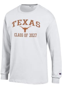 Champion Texas Longhorns White Font Class of 2027 Jersey Long Sleeve T Shirt
