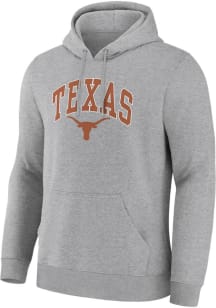 Texas Longhorns Mens Grey Arch Applique Long Sleeve Hoodie