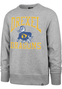 47 Drexel Dragons Mens Charcoal Headline Crew Long Sleeve Crew Sweatshirt