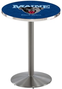 Maine Black Bears Stainless Round Base Pub Table