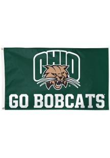 Ohio Bobcats Slogan 3x5 Silk Screen Grommet Flag - Green