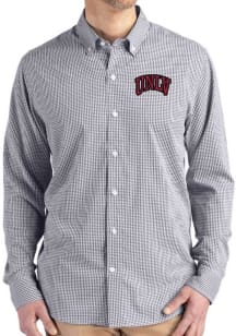Cutter and Buck UNLV Runnin Rebels Mens Black Gingham LS Woven Long Sleeve Dress Shirt