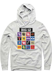 Charlie Hustle Big 12 Mens Grey All Team Blocks Long Sleeve Hoodie