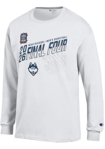 Champion UConn Huskies White MBB Final Four 2026 Jersey Long Sleeve T Shirt
